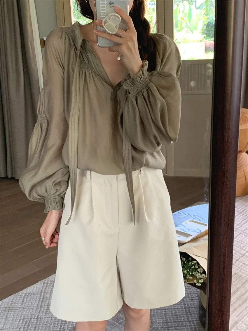 Alien Kitty – chemisier doux et décontracté pour femme, col en v, à la mode, féerique, élégant, bureau, Street, printemps, 2023