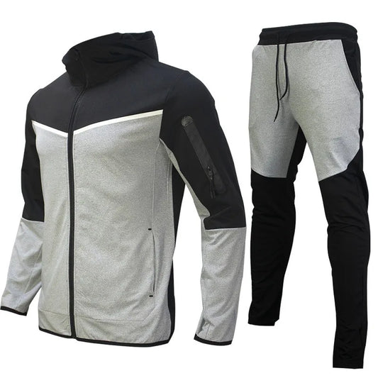 Manteau de sport pour hommes printemps et automne nouvelle taille européenne vêtements de sport pantalon à capuche ensemble décontracté survêtement hommes