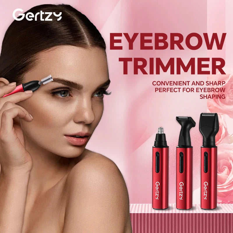 1 kit tondeuse à cheveux rechargeable pour oreilles et nez - chargement USB, 4 têtes interchangeables, design portable pour hommes et femmes