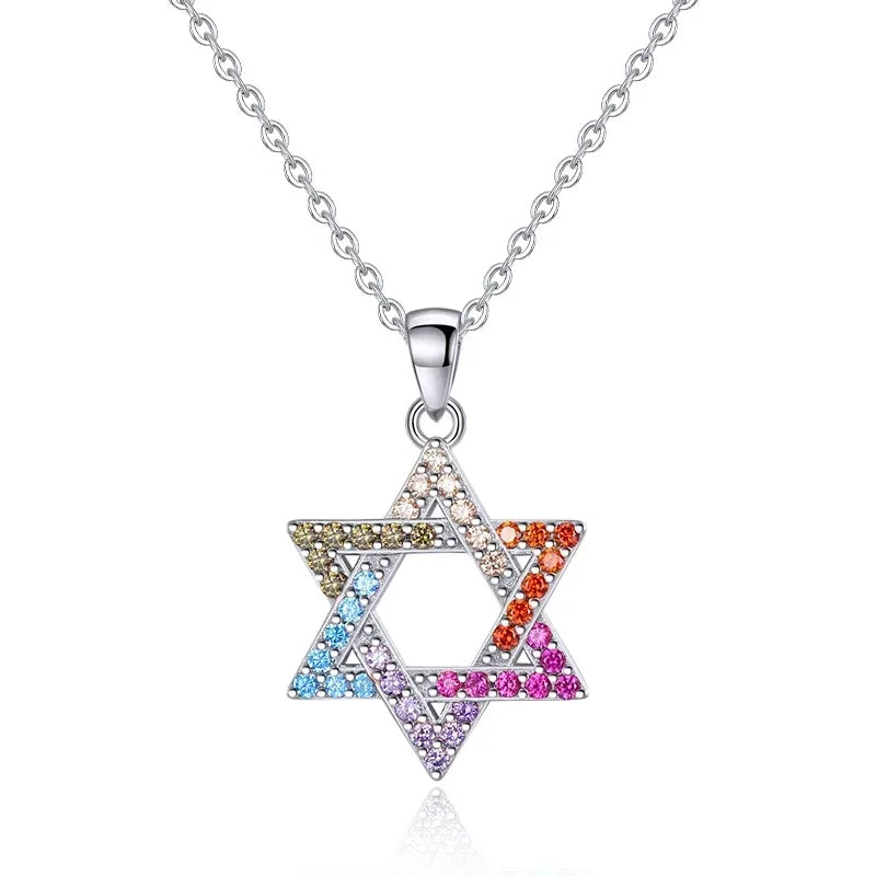 Collier en argent Sterling 925 pour hommes et femmes, étoile de David juive Magen, israël, Judaica, bijoux hébraïques, pendentifs Hanukkah, couleur or