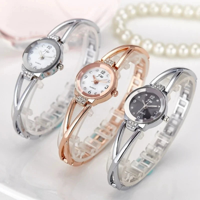 montre à quartz décontractée femmes maille en acier inoxydable Relogio Feminino