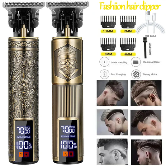 Tondeuse à cheveux électrique Portable USB, charge rapide, Vintage, sans fil, pour barbiers, Machine de coupe de cheveux, nouveauté 2025