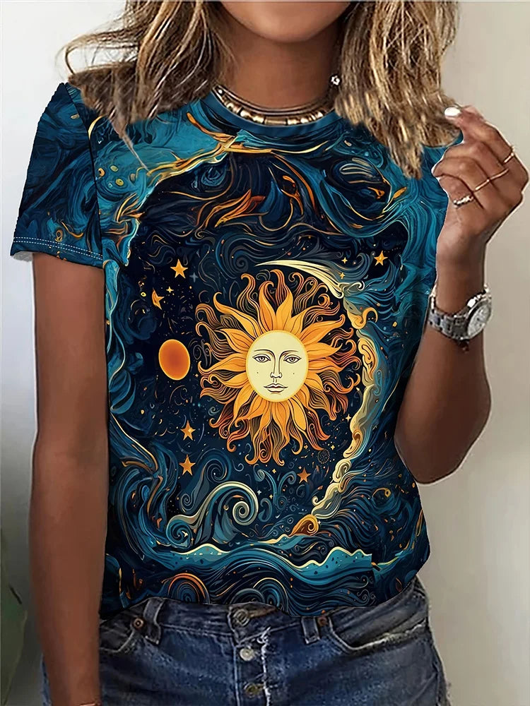 Été quotidien décontracté femmes à manches courtes haut 3D cheval imprimé femmes rue urbaine mode T-shirt amoureux des animaux T-shirt