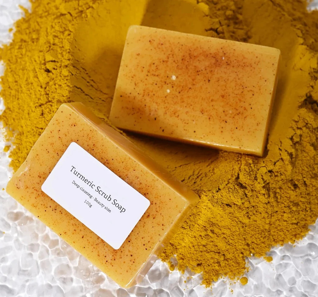 Savon de gommage kojique au curcuma naturel, savon de bain nettoyant, contrôle de l'huile et blanchiment, savons au curcuma kojique pour le visage, le bain et le corps