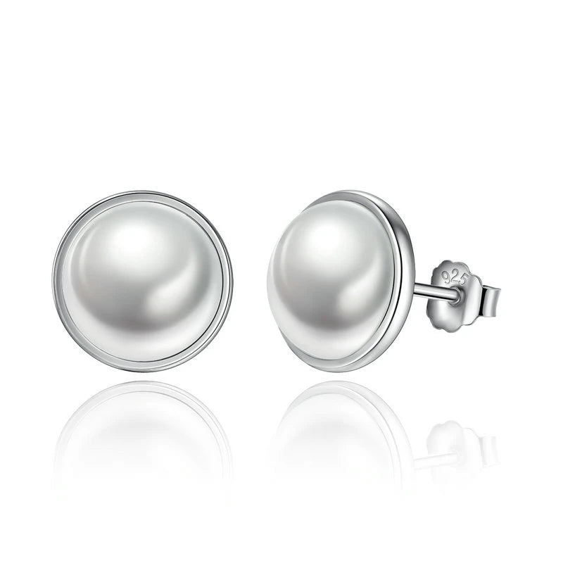 WOSTU boucles d'oreilles cœur fleur 100% argent Sterling 925 perle petites boucles d'oreilles pour femmes mariage fiançailles bijoux cadeaux