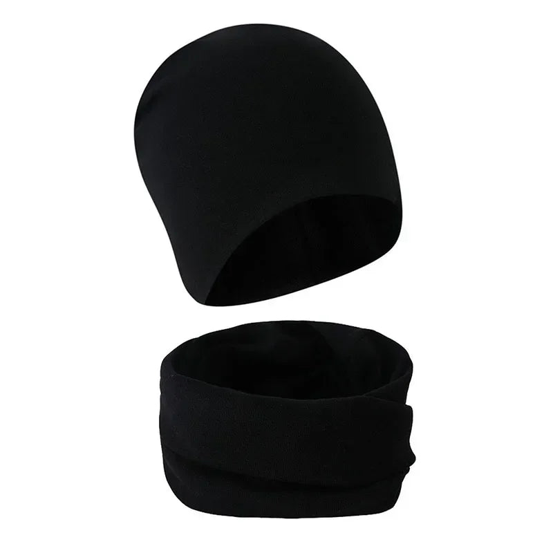 1-14Y automne hiver couleur unie doux chaud activités de plein air casquette écharpe pour filles et garçons infantile chapeaux ensemble enfants bonnets casquette