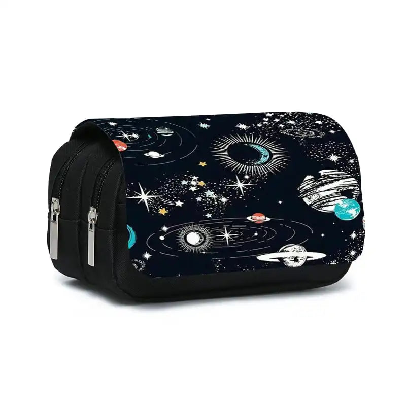 Cosmic Planet – étui à stylos à rabat Double couche pour garçons et filles, meilleurs cadeaux, fournitures scolaires de dessin animé 3D, sacs à crayons pour enfants
