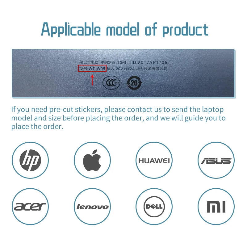 Autocollants Colorés en PVC pour Ordinateur Portable, Accessoire de Bricolage pour Macbook Pro/HP/Acer/Bali/Lenovo, 13, 14, 15.6, 17.3 Pouces