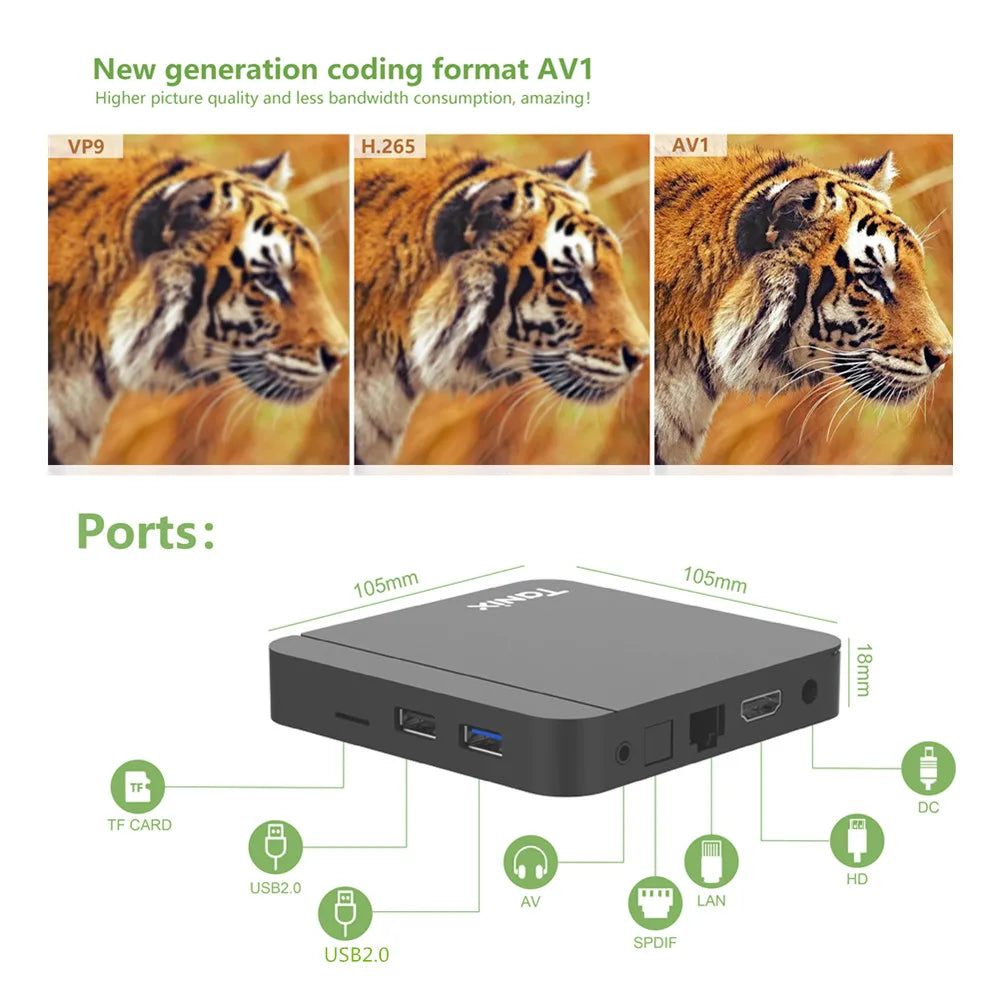 Android11 Tanix W2 TV Box Amlogic S905W2 2G 16G 4G 32G 64G H.265 3D AV1 BT 2.4G 5G Wifi 4K HDR Video Player Set Top Box PK TX3