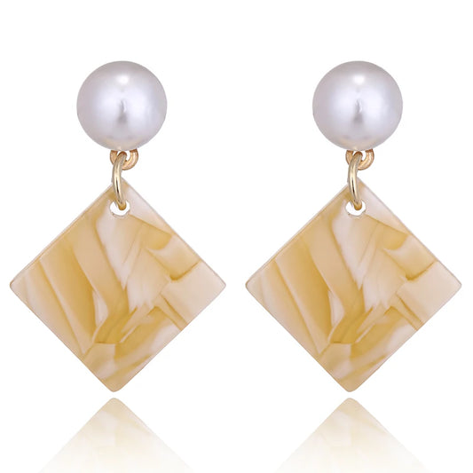 Boucles d'Oreilles promenales en Forme de Losange pour Femme, Bijou en Acrylique,