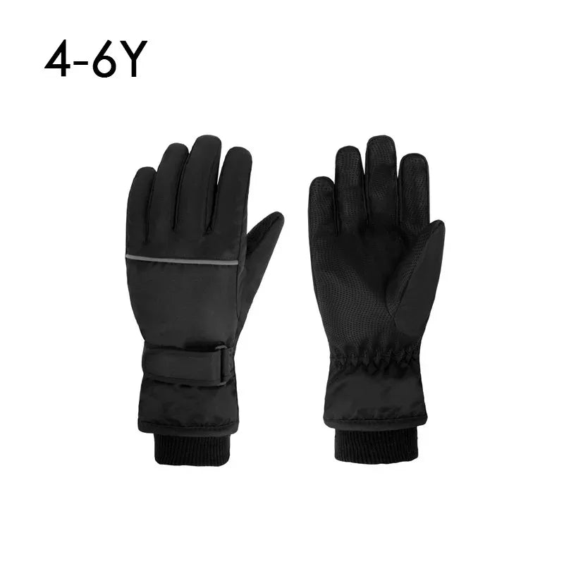 Gants de Ski imperméables pour enfants et adultes, épais, pour Snowboard, doublure polaire d'extérieur, gants d'hiver pour la famille, pour garçons et filles