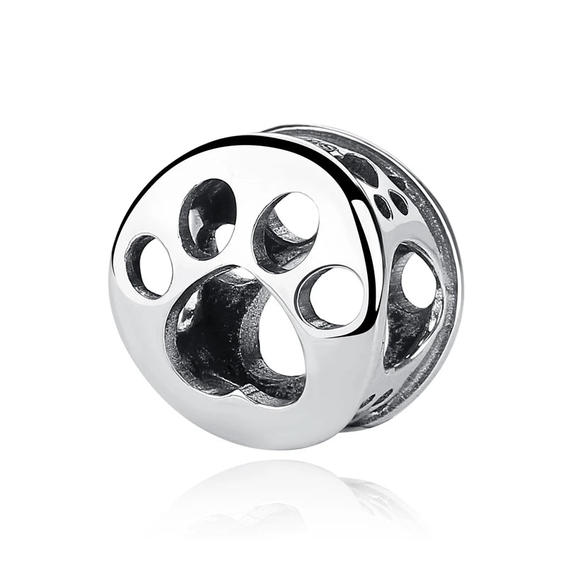 Original 925 en argent Sterling breloque perle amour chien chat patte Panda luciole pendentif breloques idéal pour bracelet colliers femmes bijoux
