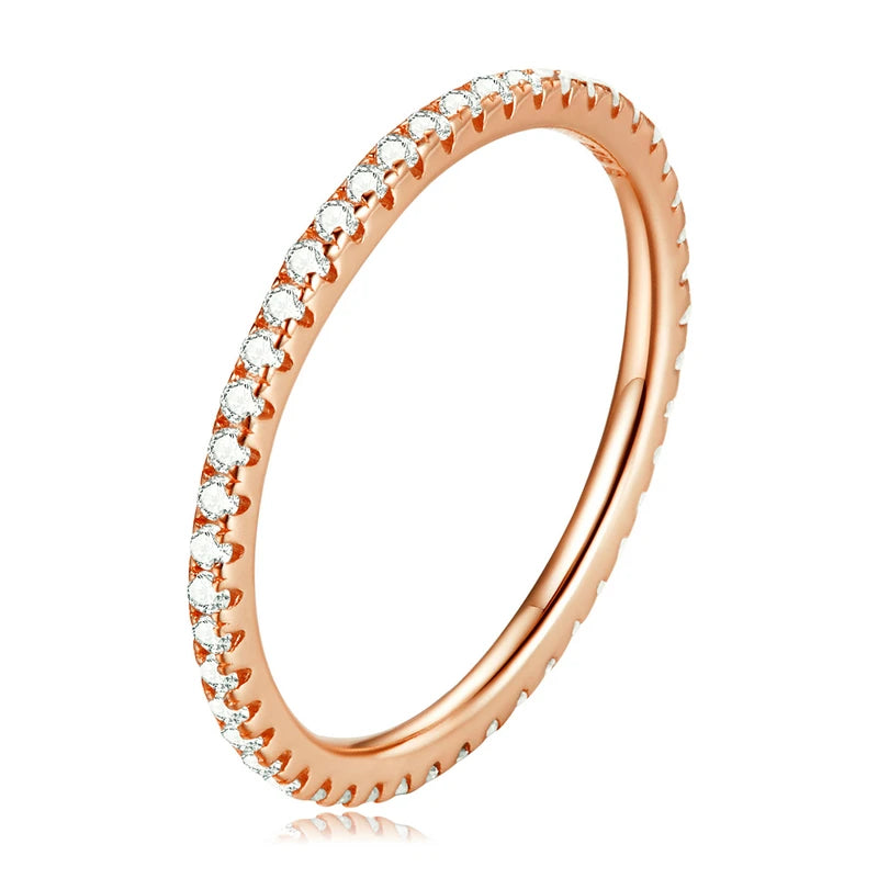 WOSTU – bagues en argent Sterling 100% véritable pour femmes, bijoux de fiançailles, géométriques simples, rondes, empilables, CQR066