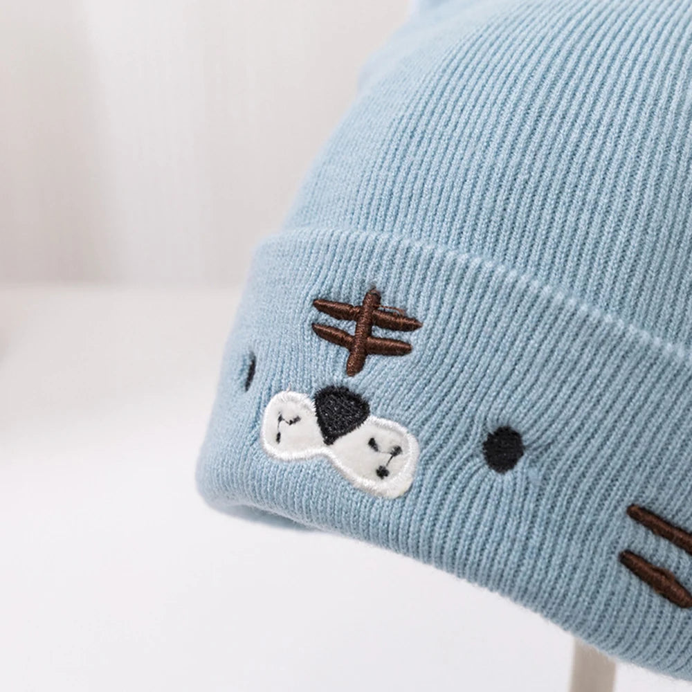 Bébé chapeau écharpe deux pièces ensemble automne hiver bébé mignon tigre laine bonnets chapeaux chaud nouveau-né garçons filles casquettes pour enfants 0-12 mois