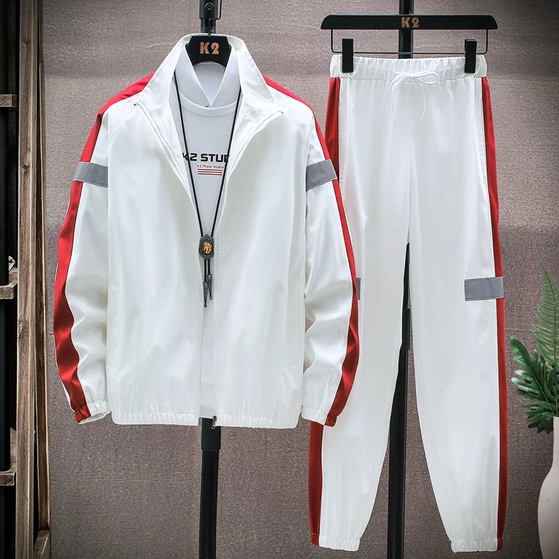 Survêtement à capuche décontracté pour hommes, vestes et pantalons sportifs, ensembles 2 pièces, Hip Hop, course à pied, sports trempés, 5XL, printemps, nouveau