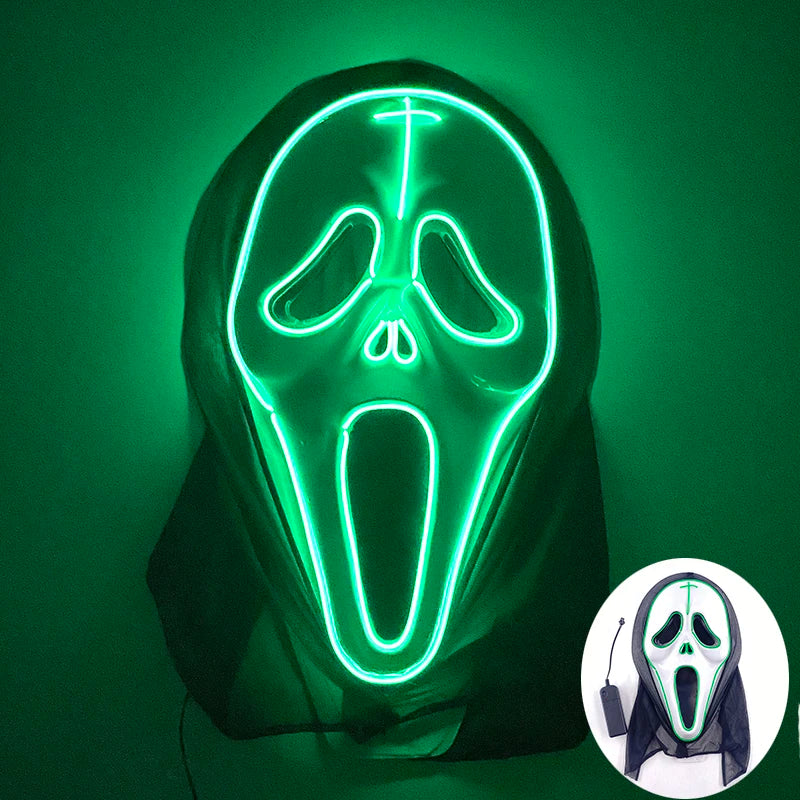 Masque de Purge d'Horreur Brcorporelle à LED, Complet au Néon, pour Cosplay, Fournitures de ixde Bar, Thème du Film d'Halloween