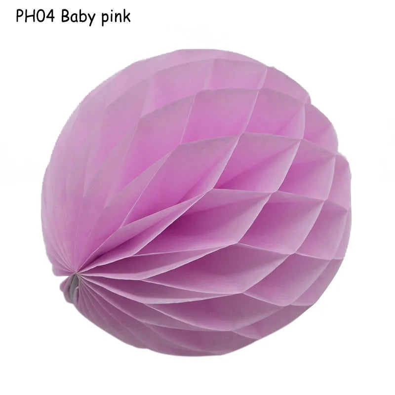 Boule décorative en papier nid d'abeille, 5 pièces/lot, 10/15cm, fleur Pastel, décoration de fête d'anniversaire pour mariage, enfant, fournitures de réception-cadeau pour bébé 8Z