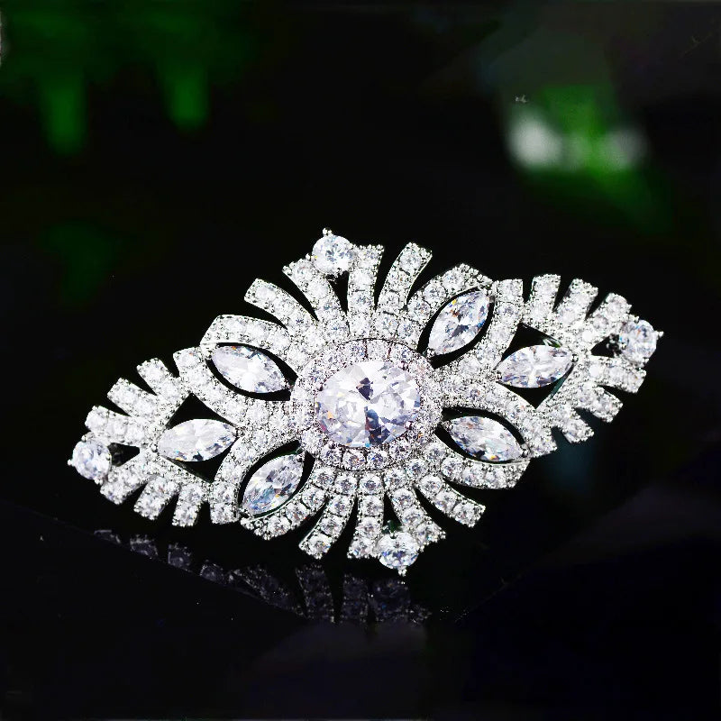 SUYU Imitation jadéite rectangulaire couleur correspondant cubique zircone broche vêtements accessoires fixation accessoires broches