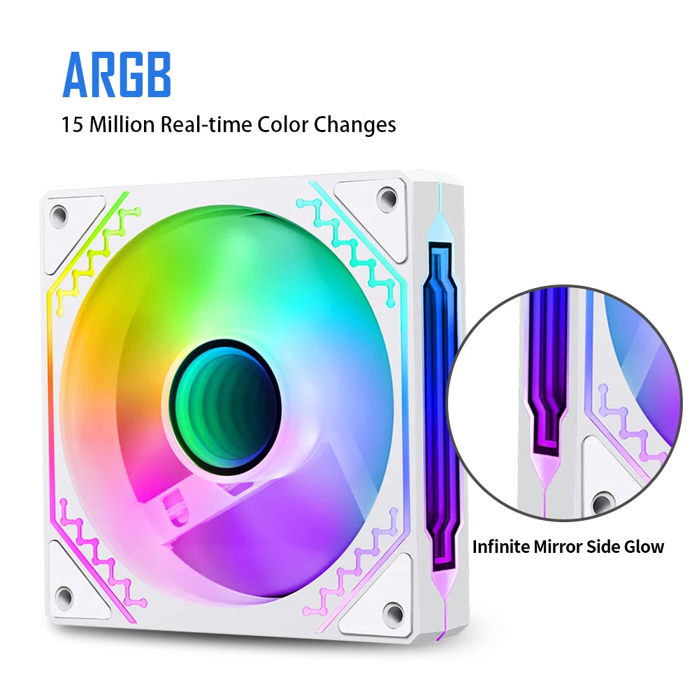 Aigo PC boîtier ventilateur Gamer ordinateur 120mm RGB Kit ventilateurs 4PIN PWM refroidisseur d'eau CPU ventilateur de refroidissement 3pin5v espace illimité Argb ventilateur
