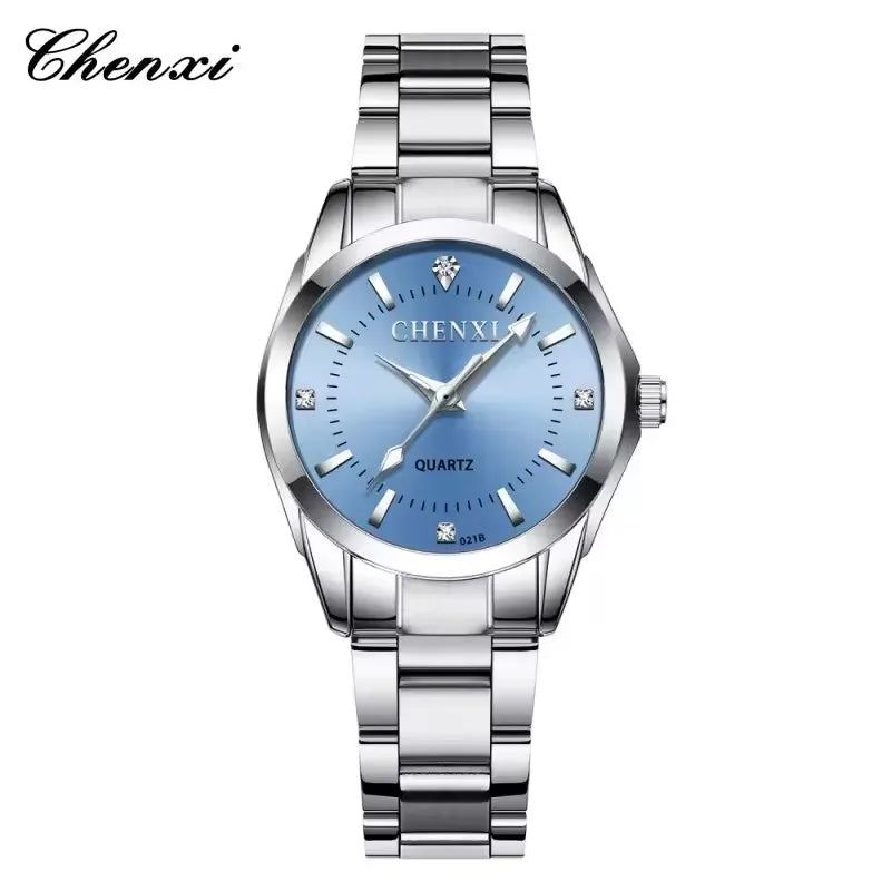 CHENXI 021B montre à Quartz pour femmes mode élégante étanche bracelet en acier inoxydable