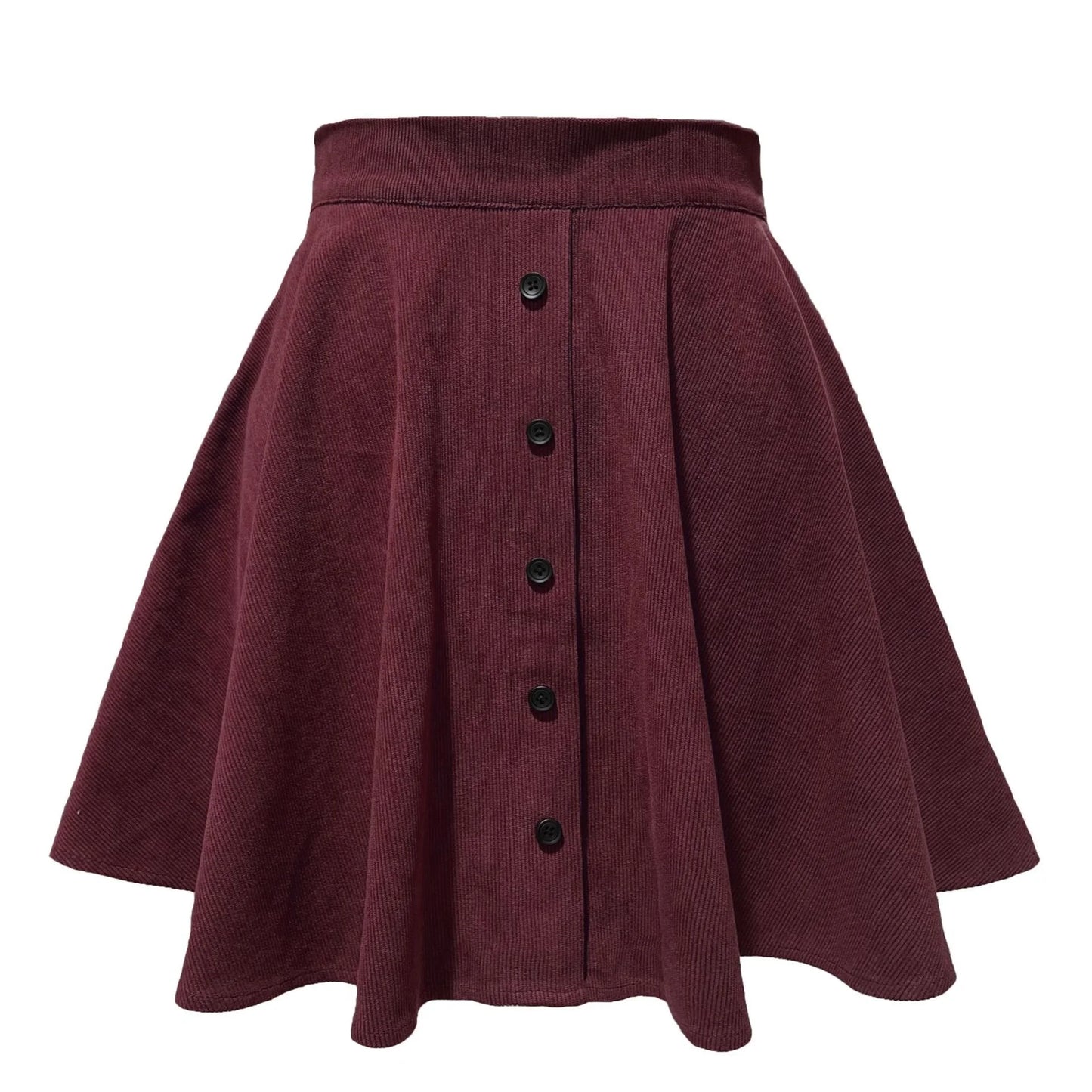Jupe en velours côtelé pour femmes, mode automne hiver, taille haute, simple boutonnage, Streetwear décontracté, jupes trapèze, 2025