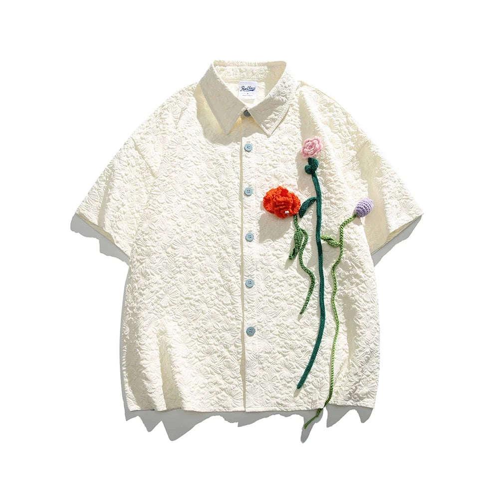 Chemises à manches courtes pour hommes et femmes, chemisier vintage, streetwear décontracté, vêtements Y2K, été