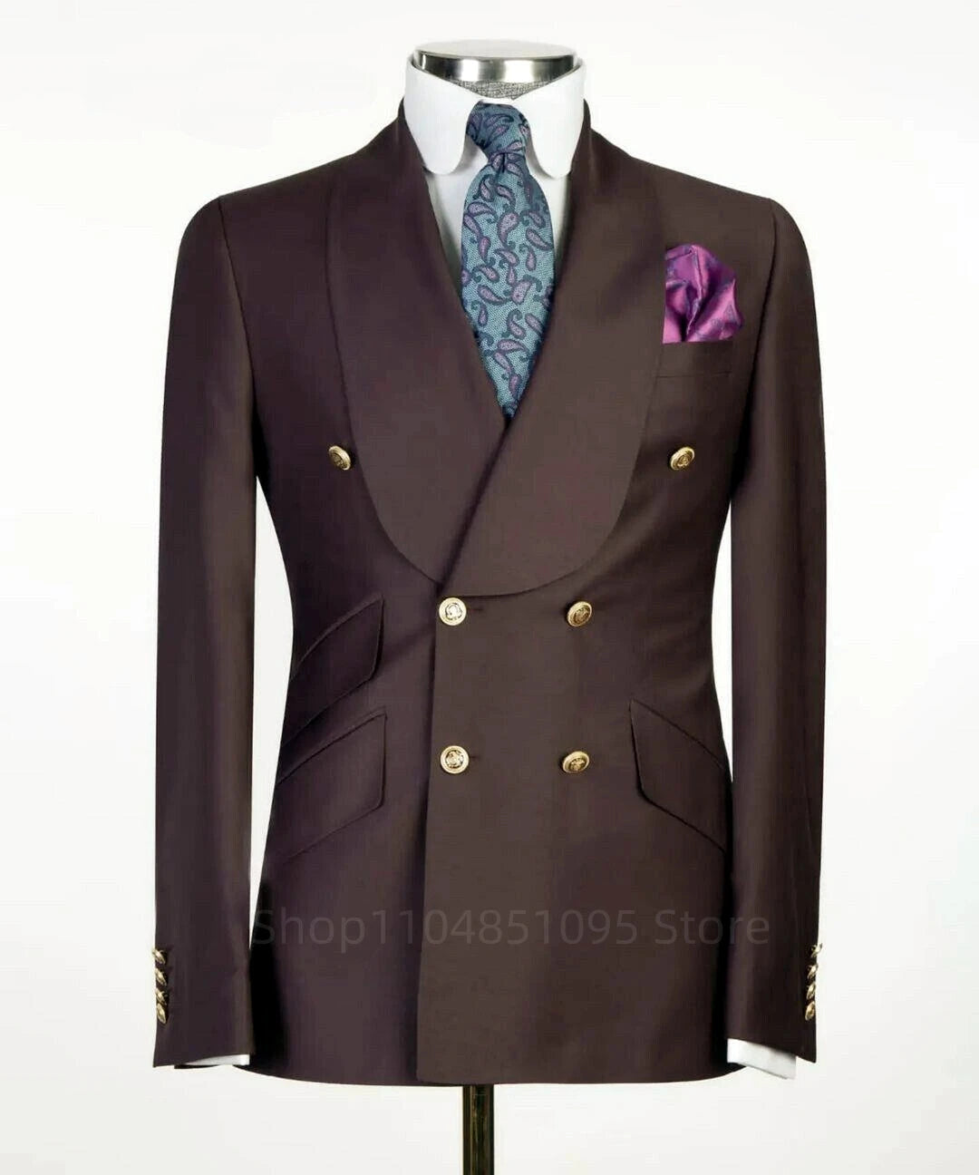 Veste de costume formelle pour hommes, coupe cintrée, bleu marine, manches longues, châle, revers, Double boutonnage, Blazer d'affaires, un manteau, veste de travail et de bureau