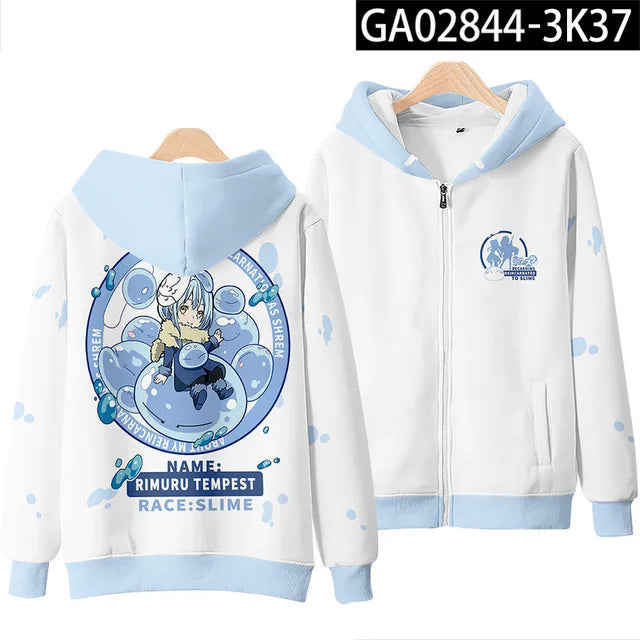 Sweats à capuche Anime Rimuru Tempest pour hommes et femmes, sweat à manches longues, vêtements Streetwear, costume Cosplay