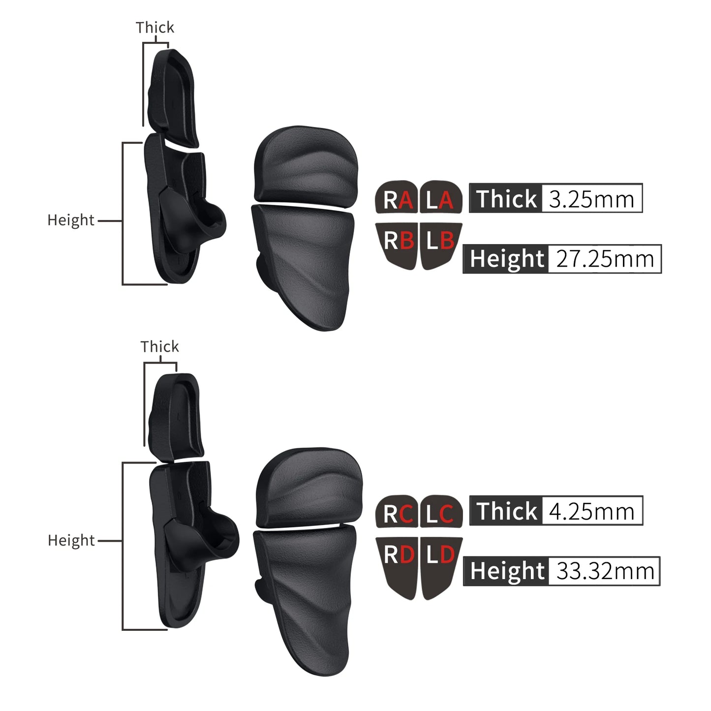 PlayVital DUNE-Launched Button Extension Kit, Trigger Stop, PS5 Controller, PS Portal, PS5 Edge, 3 Colors, 2 Pairs