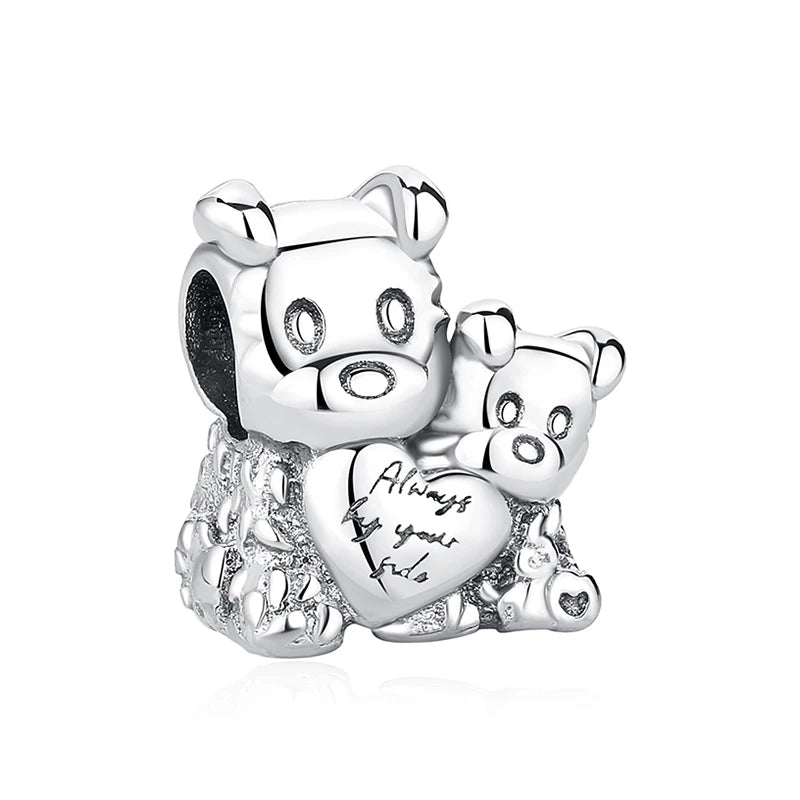 Original 925 en argent Sterling breloque perle amour chien chat patte Panda luciole pendentif breloques idéal pour bracelet colliers femmes bijoux