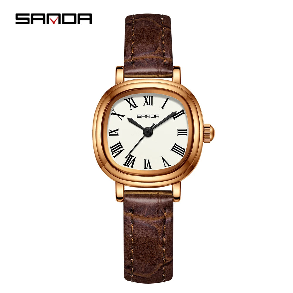 SANDA 1137 mode femmes Quartz élégant or Rose Simple romain bracelet en acier inoxydable