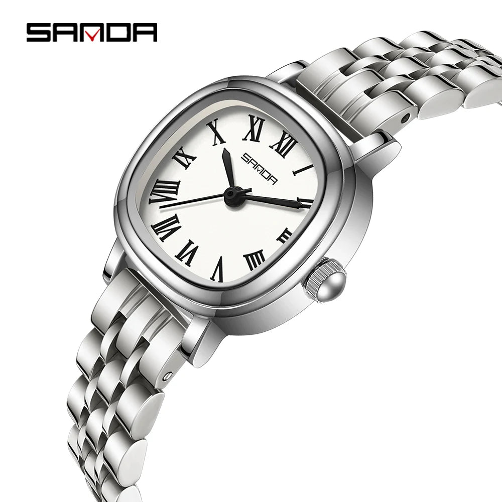 SANDA 1137 mode femmes Quartz élégant or Rose Simple romain bracelet en acier inoxydable