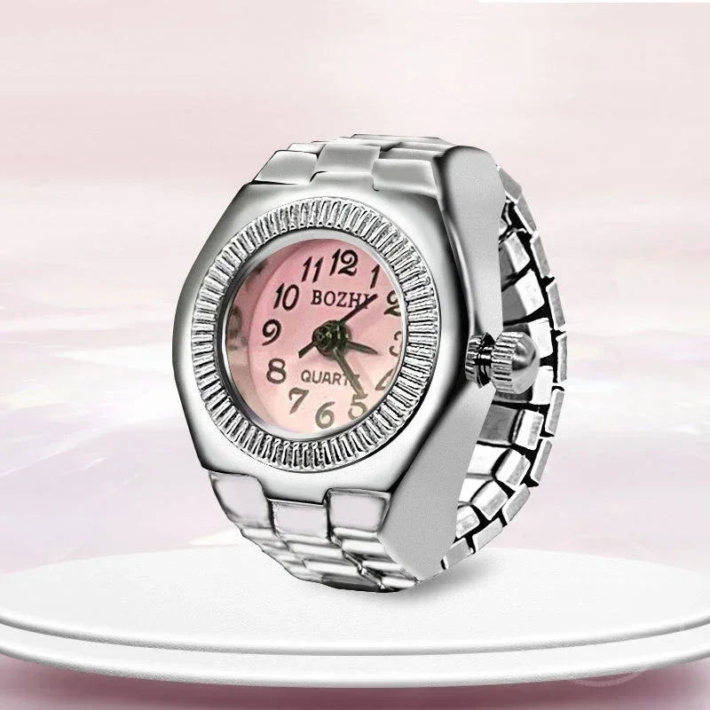 Montre de doigt punk vintage pour hommes et femmes, mini bracelet élastique,