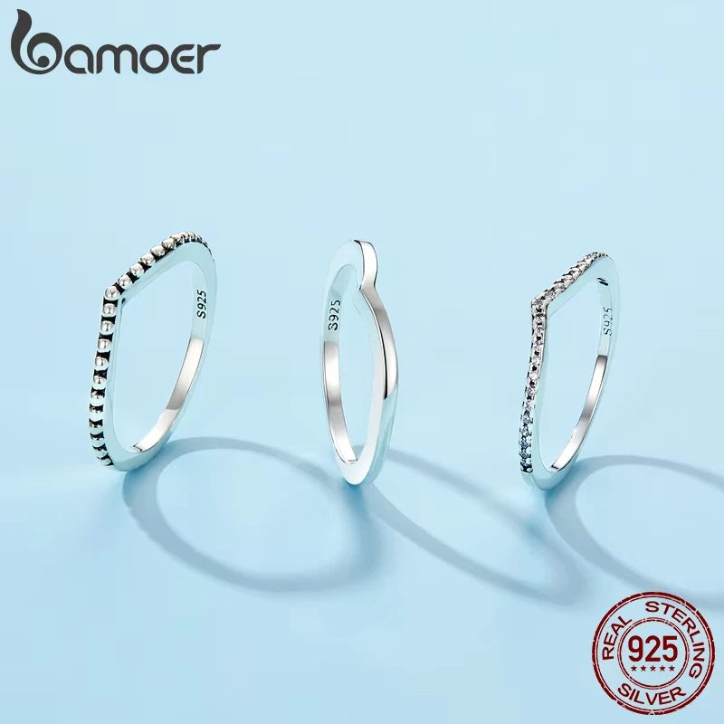 BAMOER 100% 925 argent Sterling goutte d'eau clair CZ bagues pour les femmes de mariage fiançailles bijoux petite amie cadeau PA7649