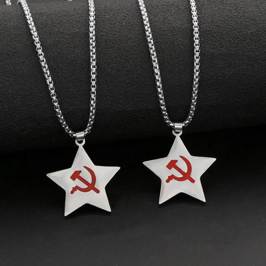Collier pendentif URSS Faith pour hommes et femmes, étoile à cinq branches, bijoux fantaisie, gadgets JOBoy EDC, cadeaux pour les amoureux, hommes, femmes, filles