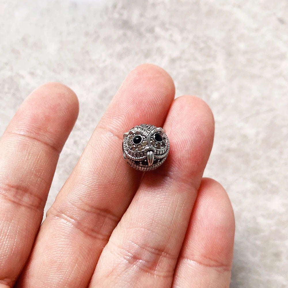Perles hibou automne 925 en argent Sterling, cadeau européen, accessoires de bijoux pour femmes et hommes
