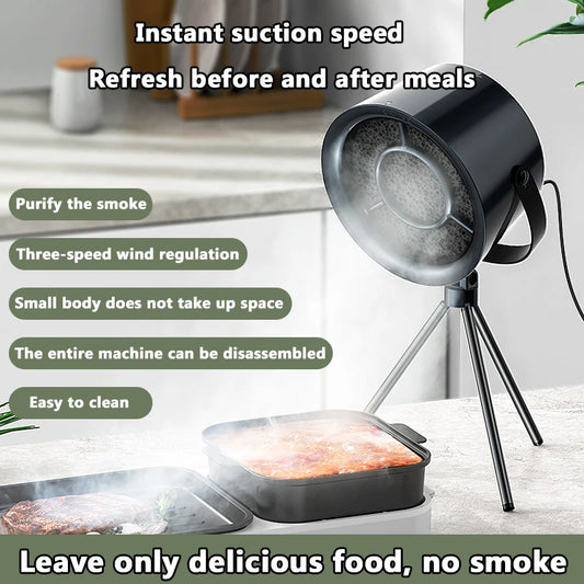 Mini hotte de bureau grande aspiration maison restaurant hot pot barbecue désodorisation purificateur de fumée portable machine d'extraction de fumée