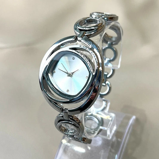 montre à Quartz horloge de luxe or Rose argent Vintage