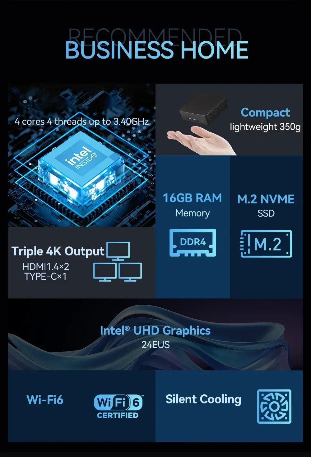 2025 New Windows 11 Intel N5095A/I9-8590HK Desktop/Home Use Computer BT5.2 Mini PC 16GB 2TB SSD Portable Mini Gaming PC