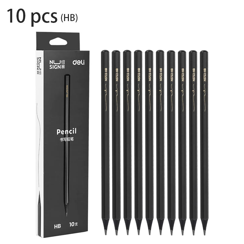 Deli - 10 pièces crayon papier 2B/HB