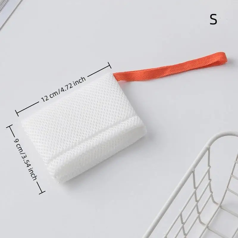Filet moussant nettoyant pour le bain, 1 pièce, sac à savon carré ou ovale Double face, éponges exfoliantes pour le corps, maille de salle de bain, poche pour savon