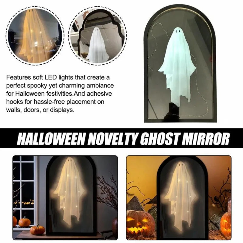 Miroir fantôme holographique pour Halloween, veilleuse, décoration d'horreur pour salle de maison, fournitures de fête d'halloween, accessoires de maison hantée