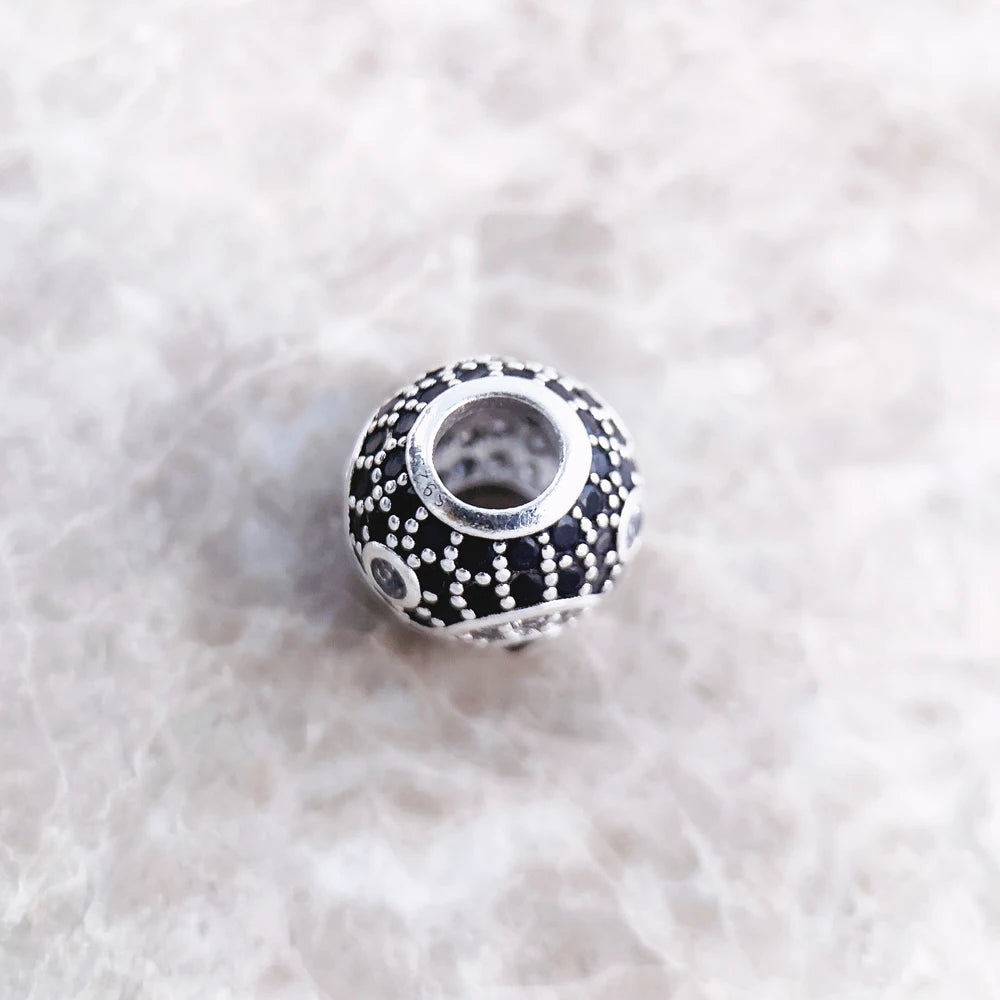 Perles Yin Yang Micro pavé boule breloque pour femmes bricolage fabrication de bijoux fins hommes véritable argent Sterling 925 Europe cadeau