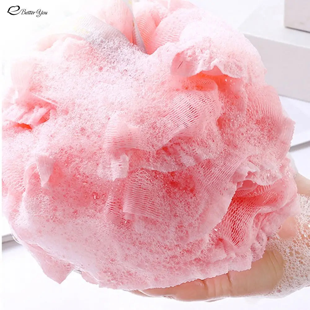 Éponge Loofah pour bain-douche, grande taille, Pouf, épurateur de corps, serviette à frotter, lavage moussant, boule de bain, éponge en maille