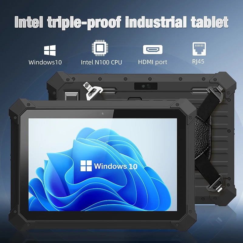 Tablette industrielle robuste Windows 10, Wi-Fi, Bluetooth, RJ45, HDMI, EAU OJ, 5000mAh, grande batterie