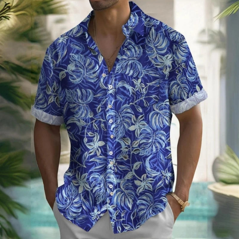 Chemises hawaïennes à imprimé floral 3D pour hommes, chemise d'été, chemises à manches courtes, vêtements décontractés pour hommes, été, 2024