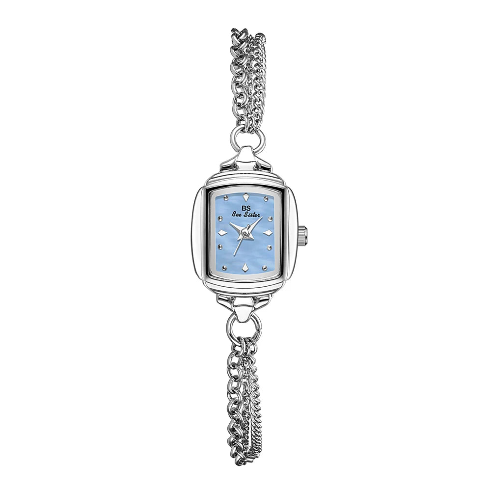 montres Simple Bracelet bleu clair petite montre pour femmes Original argent Quartz