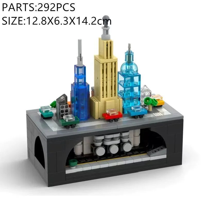 Blocs de construction MOC blocs de construction de piste de train à manivelle modèle blocs de construction de train assemblés jouets pour garçons et filles ornements