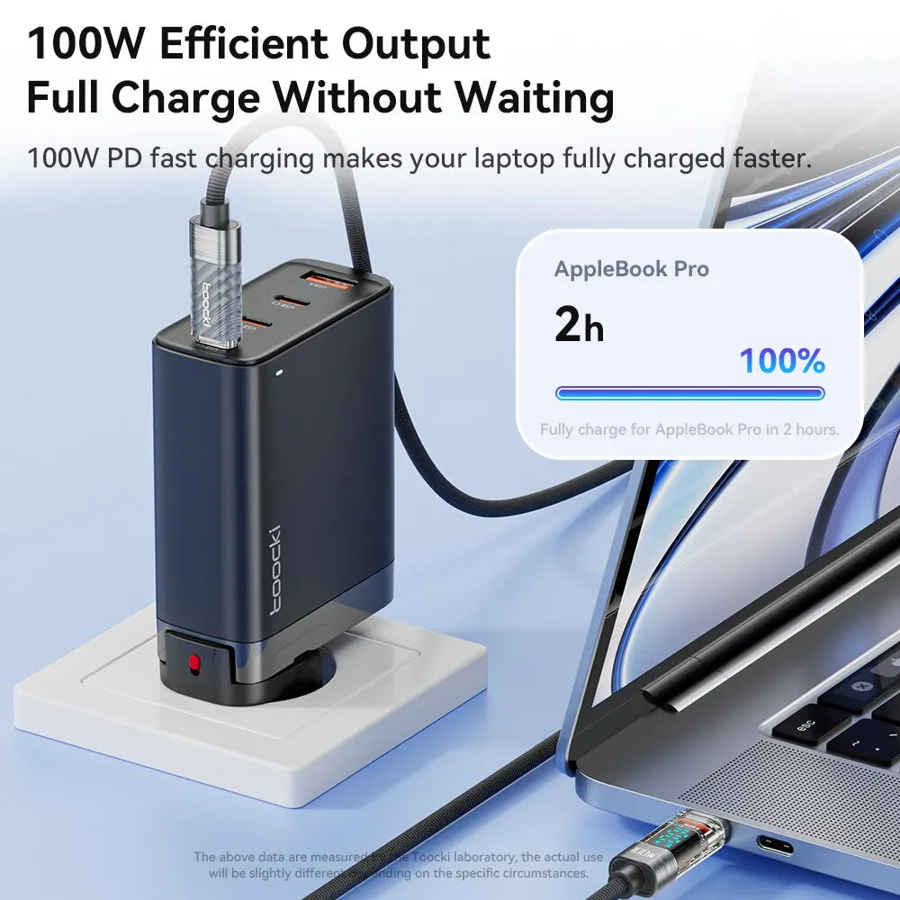 Toocki USB Type-C to Type-C Cable, 100W, PD Display, Fast Charger, Transparent Cable for Xiaomi Macbook