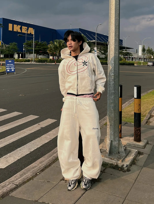 Ensembles de sport amples de Style classique, couleur claire, automne, rue européenne et américaine, nouveaux ensembles de mode simples pour hommes, vêtements 2025